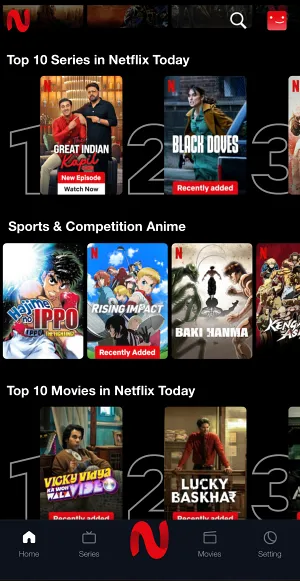 Netmirror APK Home